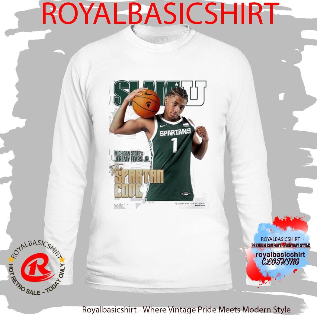 SLAMU Michigan State Spartans Jeremy Fears Jr The Spartan Code Magazine Cover T-Shirt