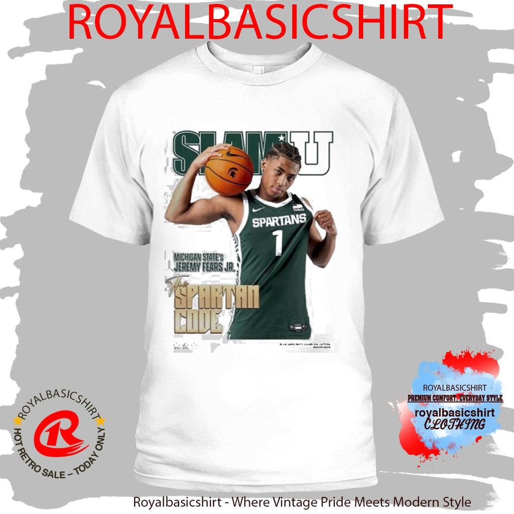 SLAMU Michigan State Spartans Jeremy Fears Jr The Spartan Code Magazine Cover T-Shirt