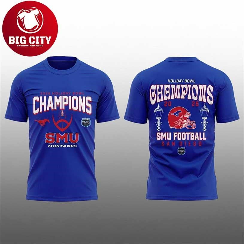 SMU Mustangs 2026 Holiday Bowl Champions Football Two Sided Shirt
