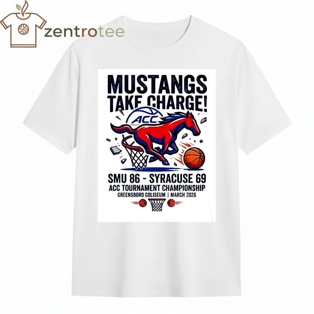 SMU Mustangs 86-69 Syracuse 2026 ACC Tournament Victory Graphic Tee