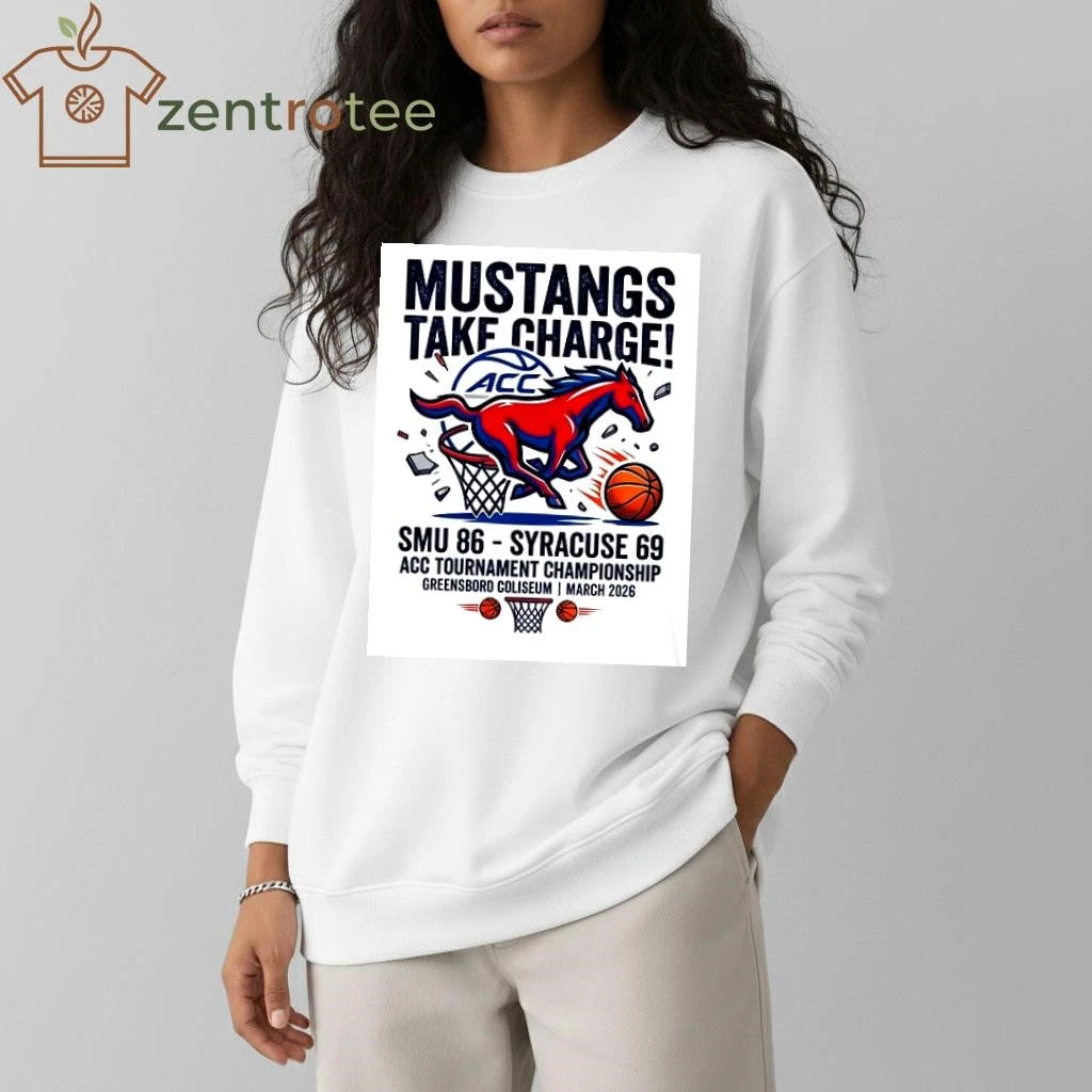 SMU Mustangs 86-69 Syracuse 2026 ACC Tournament Victory Graphic Tee