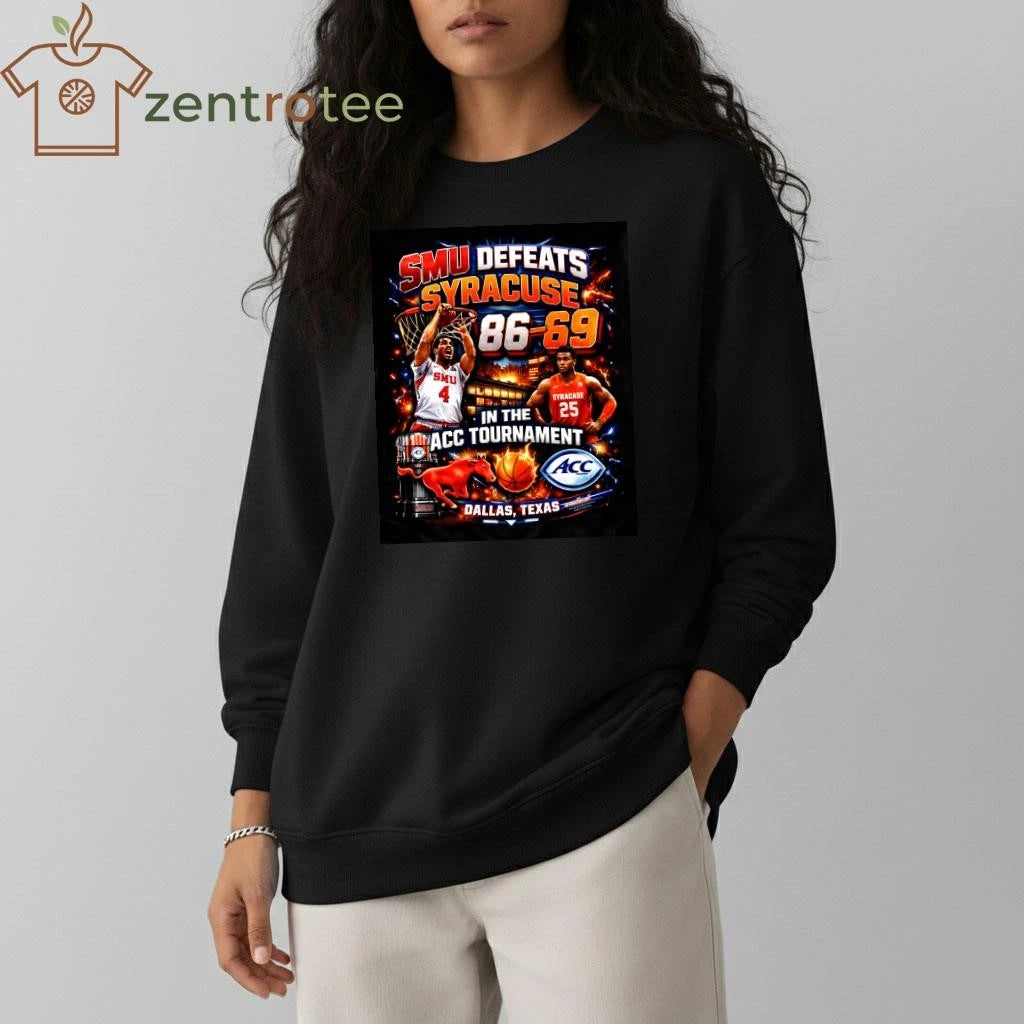 SMU Mustangs 86-69 Syracuse ACC Tournament 2026 Victory Graphic T-Shirt