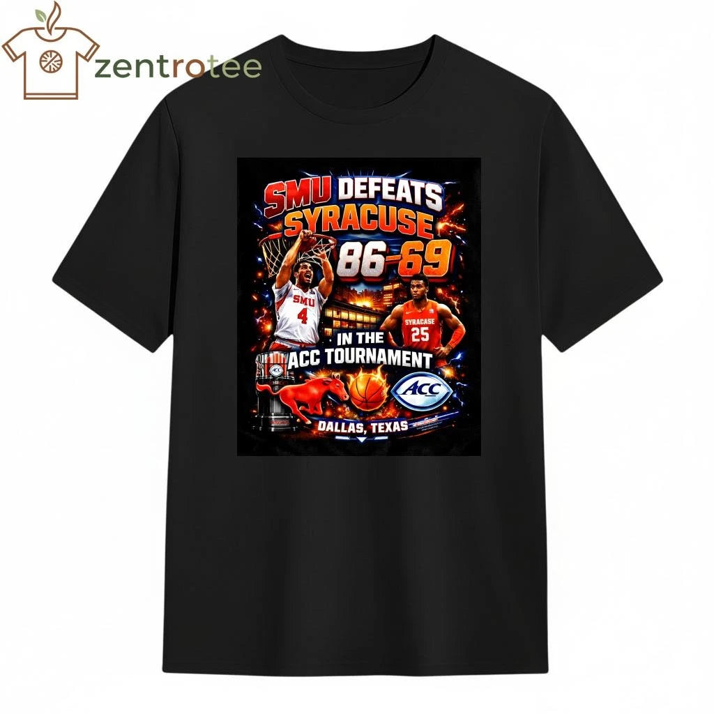 SMU Mustangs 86-69 Syracuse ACC Tournament 2026 Victory Graphic T-Shirt