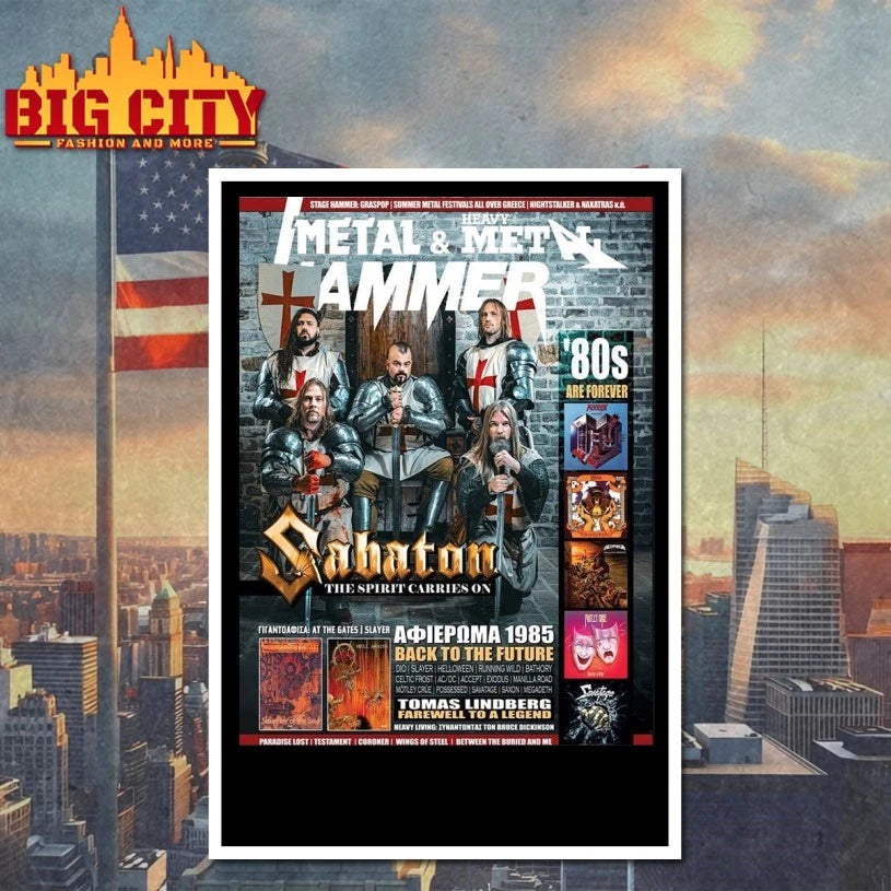 Sabaton On The Cover Of Metal Hammer Greece October Issue 2025 The Spirit Carries On Home Decor Poster Shirt