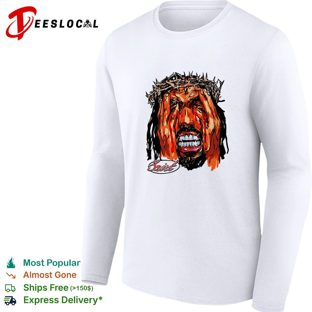 Saint Jesus with Crown of Thorns and Diamond Grill shirt