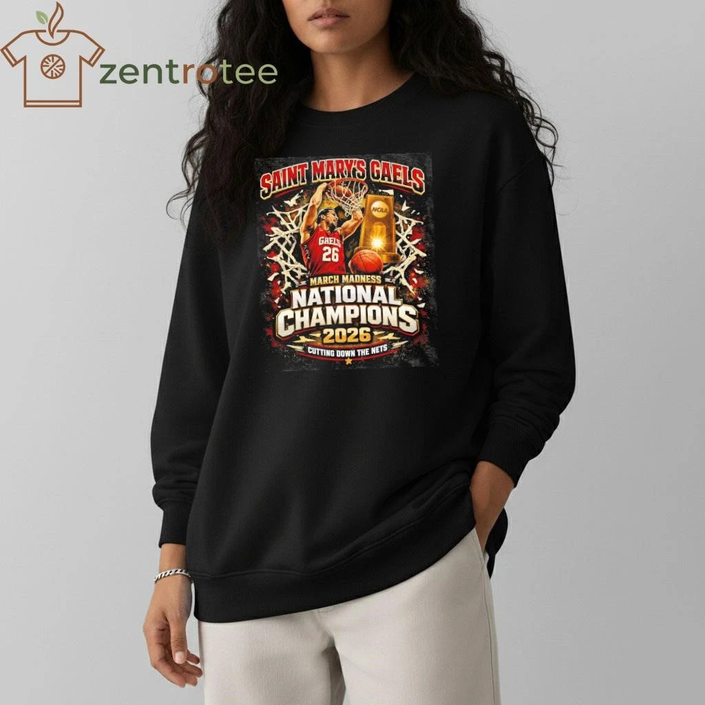 Saint Mary’s Gaels March Madness 2026 National Champions Basketball T-Shirt