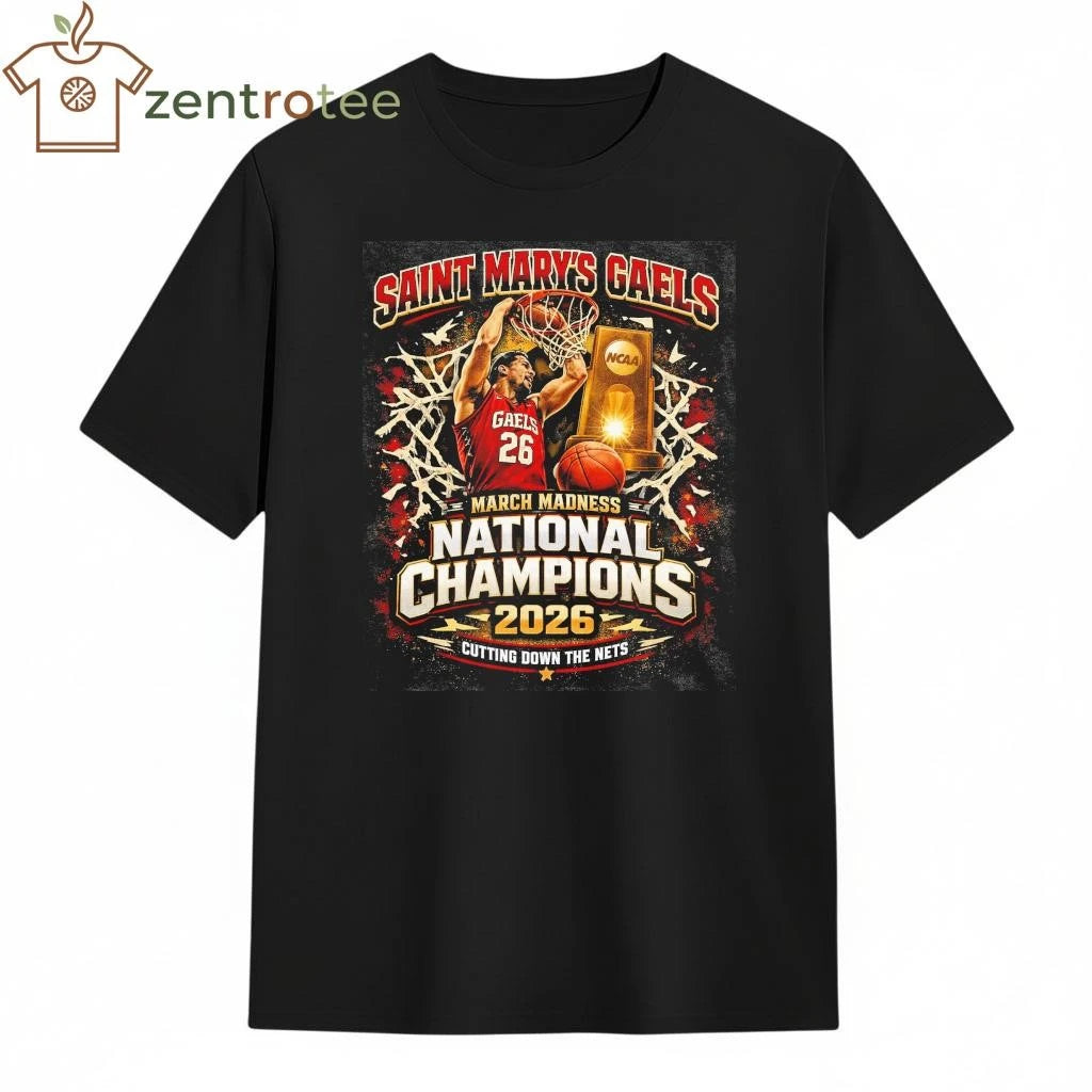 Saint Mary’s Gaels March Madness 2026 National Champions Basketball T-Shirt