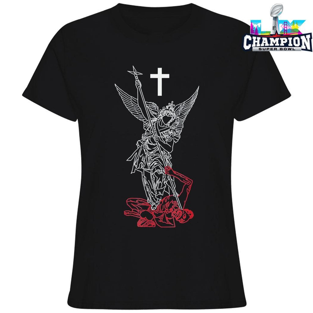 Saint Michael The Archangel Defeating Satan Warrior Faith Shirt