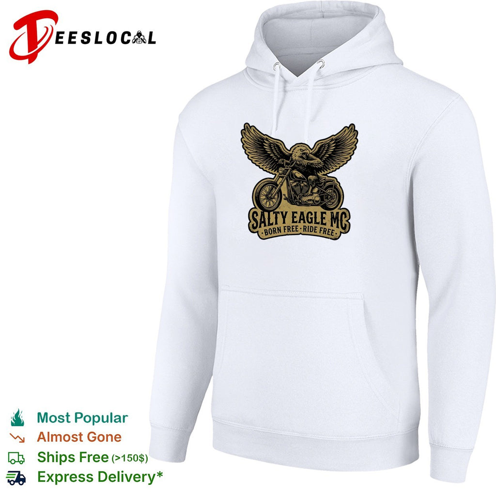 Salty Eagle MC born free ride free shirt