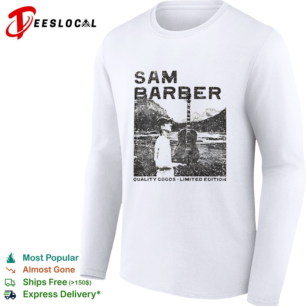 Sam Barber Guitars Denver Quality Goods Limited Edition retro shirt