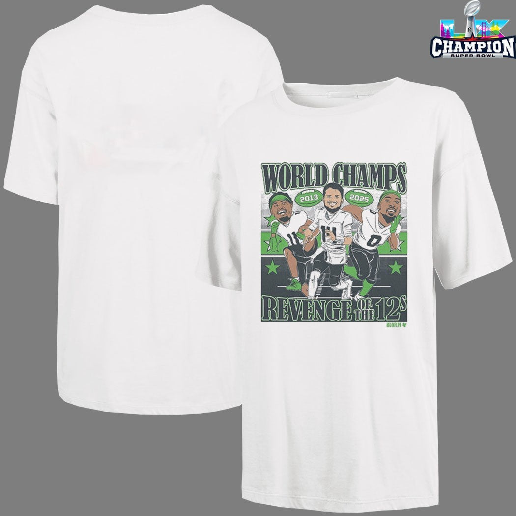 Sam Darnold, Jaxon Smith-njigba, &amp; Demarcus Lawrence World Champions Caricatures T-shirt