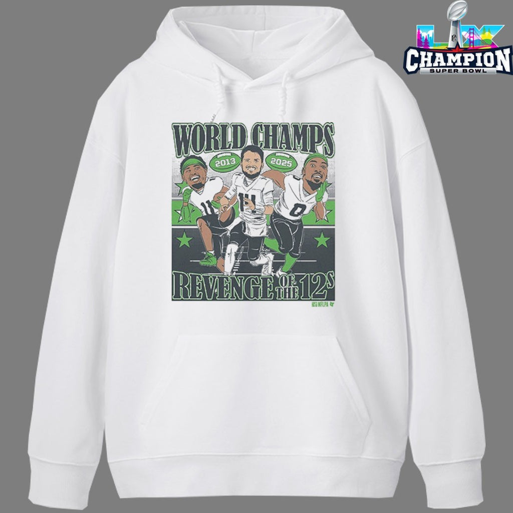 Sam Darnold, Jaxon Smith-njigba, &amp; Demarcus Lawrence World Champions Caricatures T-shirt