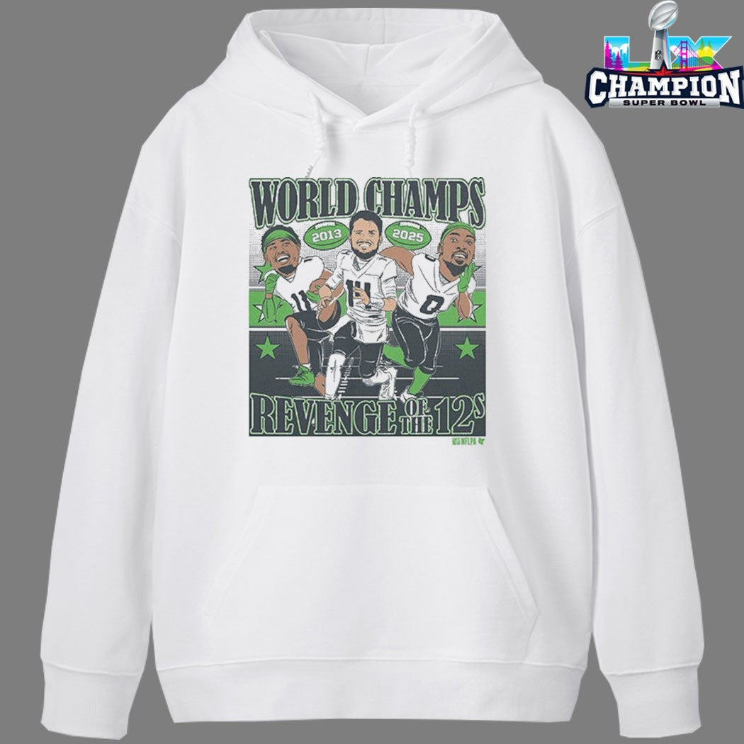 Sam Darnold, Jaxon Smith-njigba, &amp; Demarcus Lawrence World Champions Caricatures T-shirt