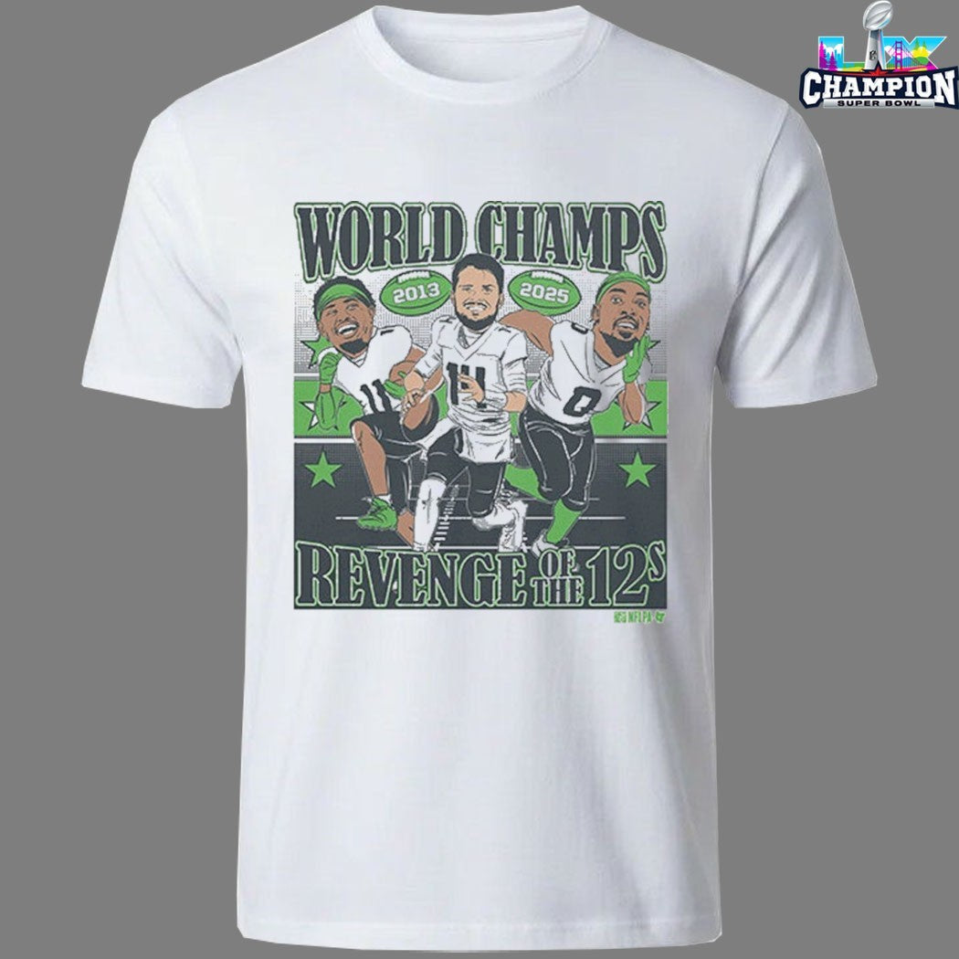 Sam Darnold, Jaxon Smith-njigba, &amp; Demarcus Lawrence World Champions Caricatures T-shirt