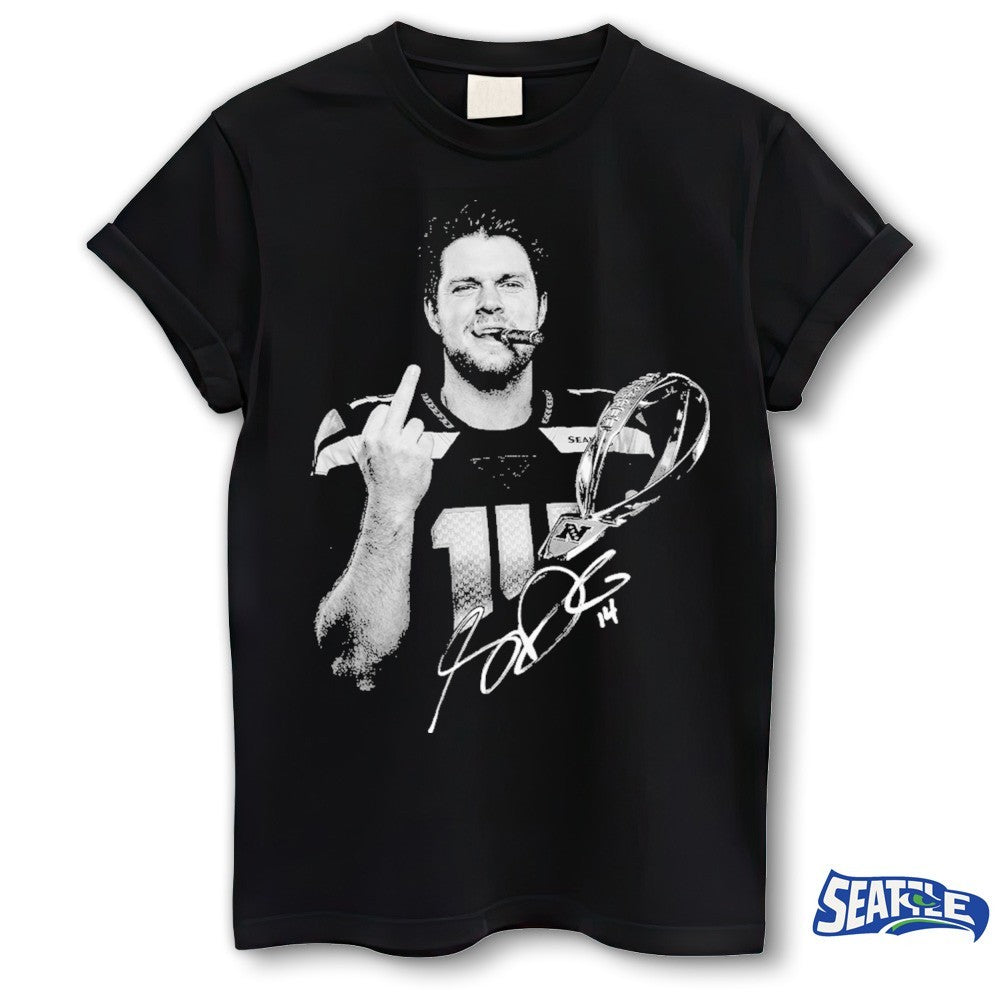 Sam Darnold Middle Finger Flipping Off Champions Tropy Signature shirt
