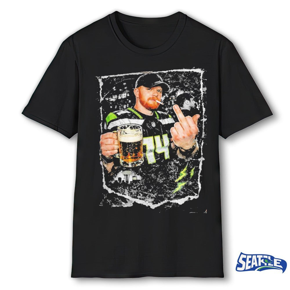 Sam Darnold Middle Finger Meme Seattle Champions 2026 Victory Tour Shirt