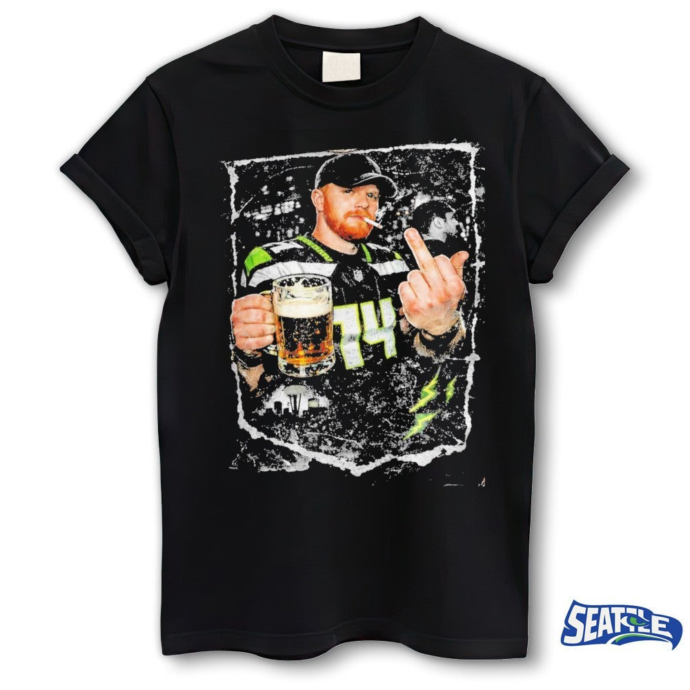 Sam Darnold Middle Finger Meme Seattle Champions 2026 Victory Tour Shirt