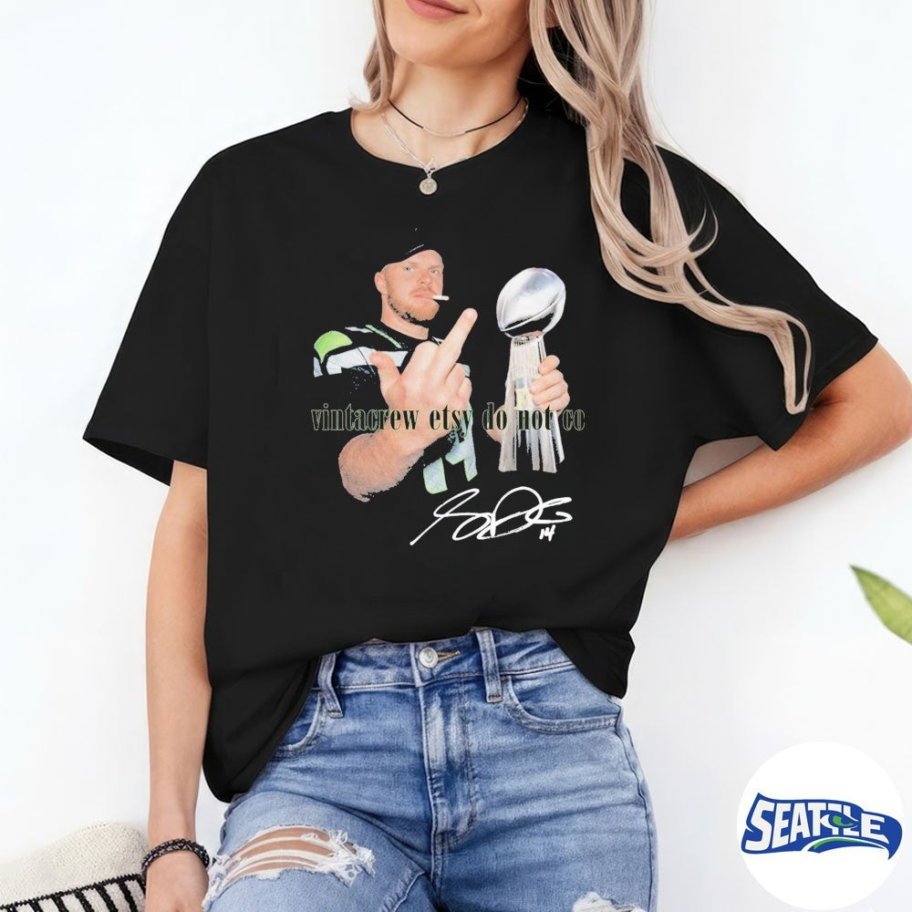Sam Darnold Middle Finger Smoking Champions Tropy Signature shirt