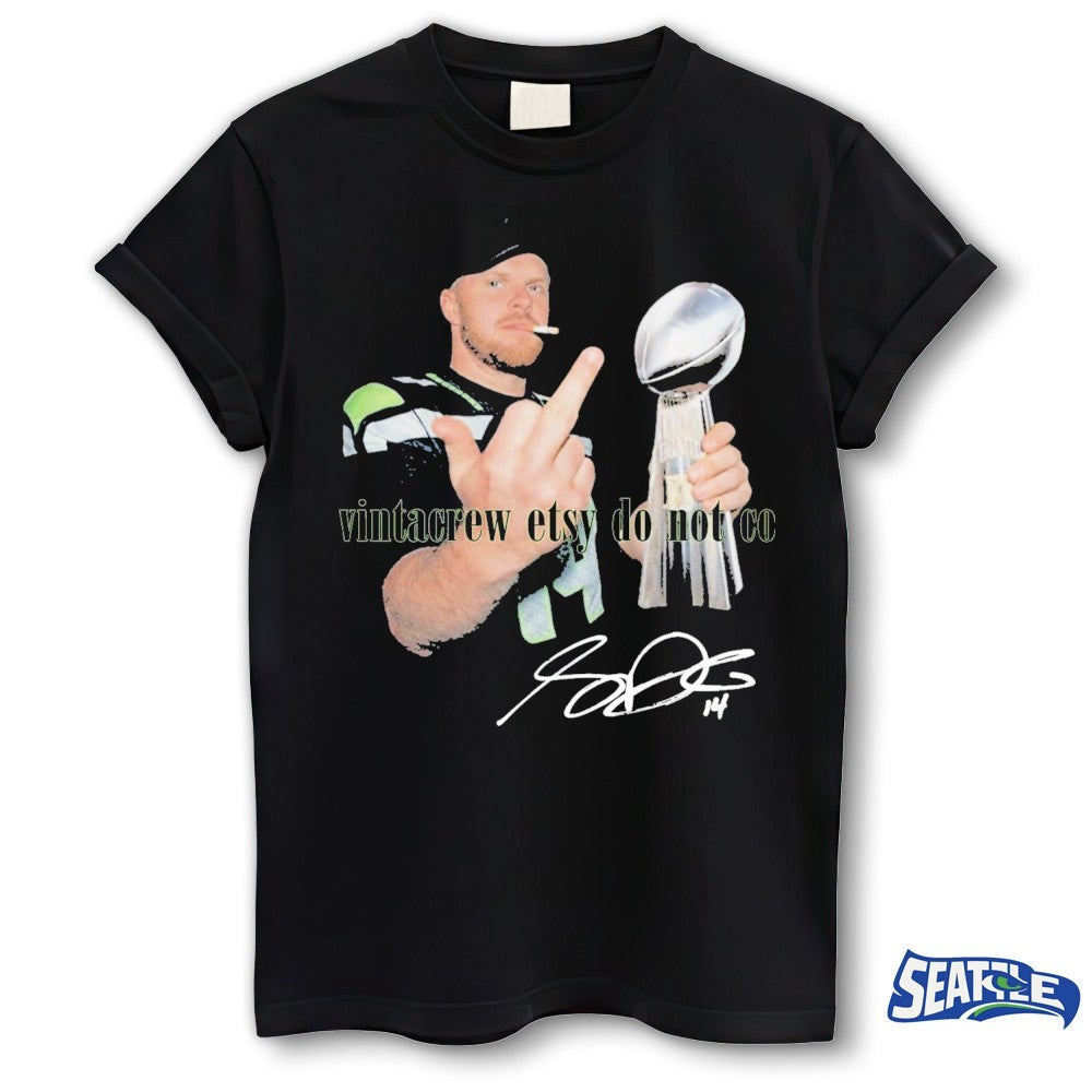 Sam Darnold Middle Finger Smoking Champions Tropy Signature shirt