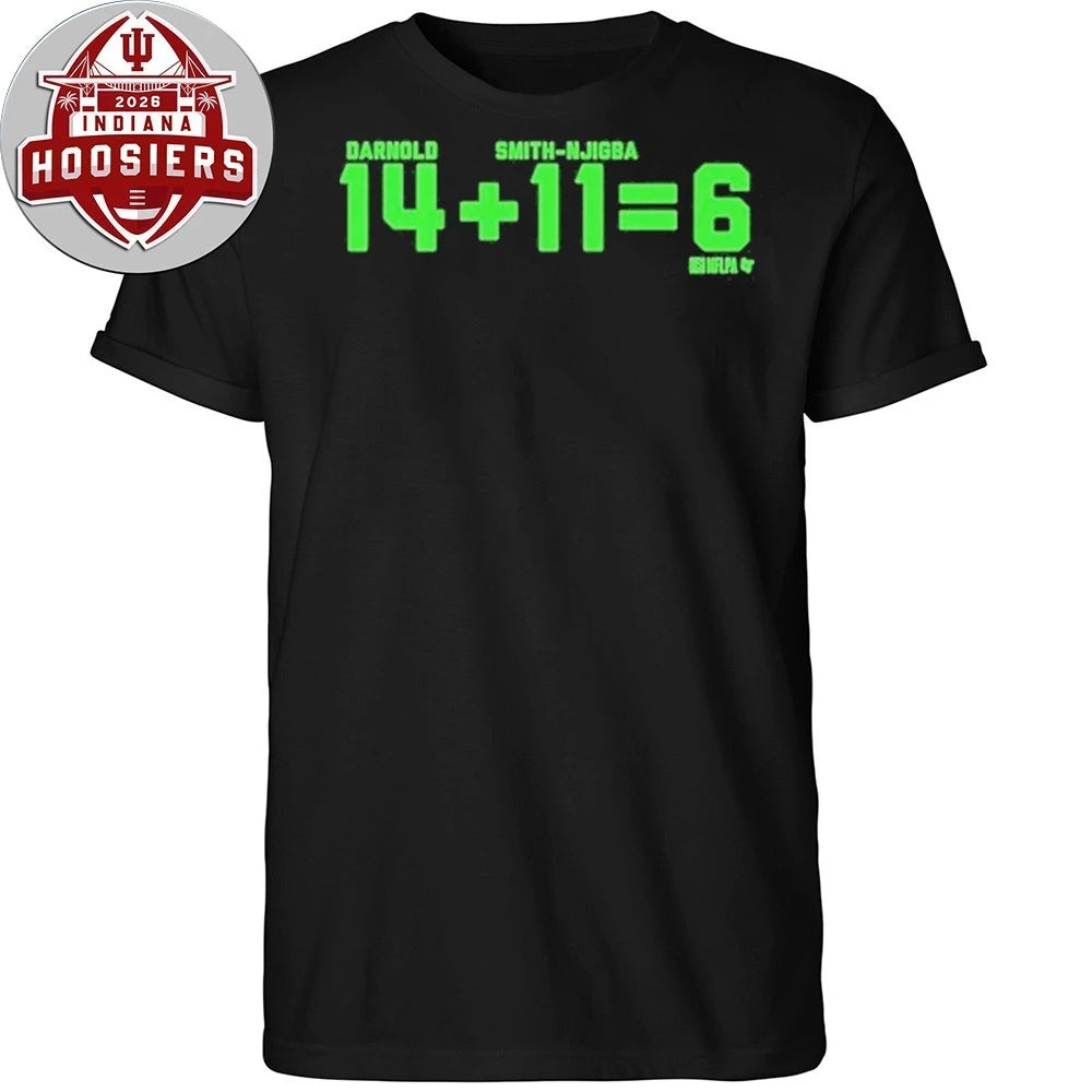 Sam Darnold and Jaxon Smith-Njigba 14 + 11 = 7 Logo 2026 Shirt
