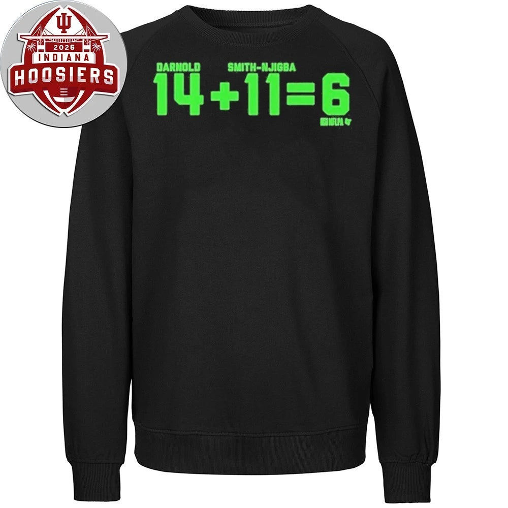 Sam Darnold and Jaxon Smith-Njigba 14 + 11 = 7 Logo 2026 Shirt