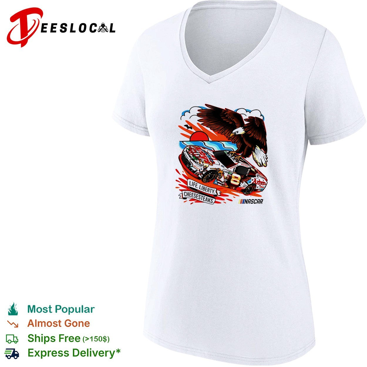 Sammy Smith JR Motorsports Arby’s Life Liberty Cheesesteaks NASCAR race car shirt