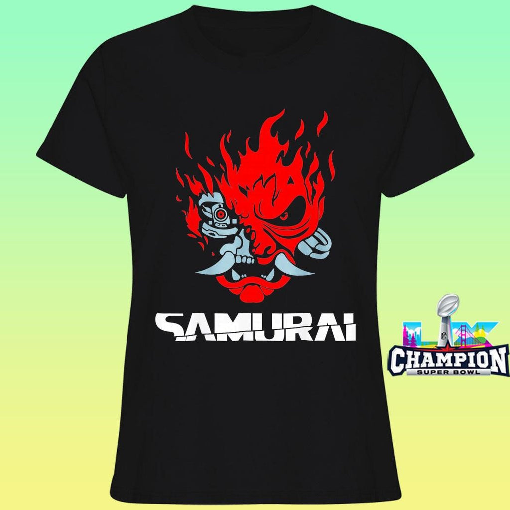 Samurai Japanese Demon Mask Edge Cyber Runners Punk Shirt