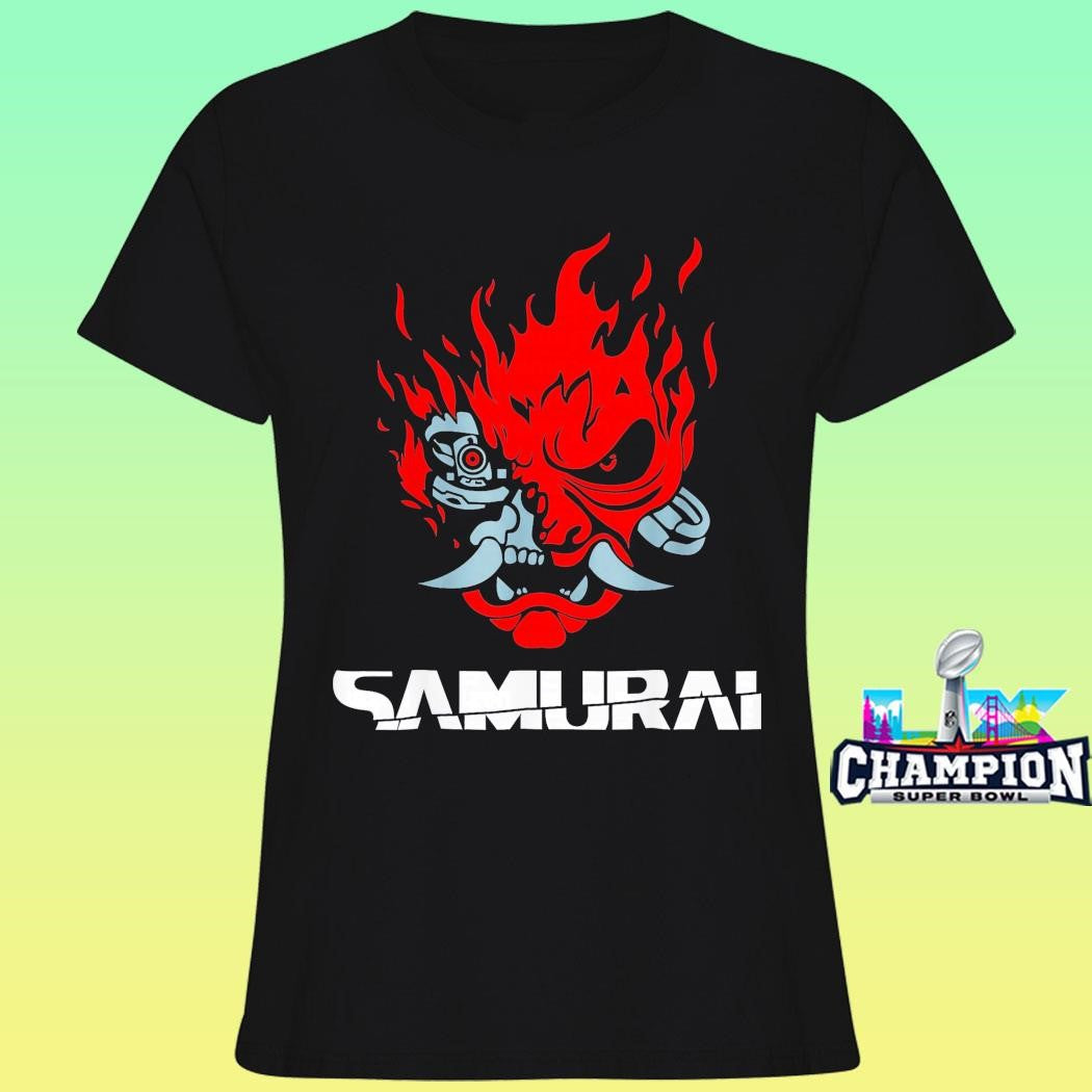Samurai Japanese Demon Mask Edge Cyber Runners Punk Shirt