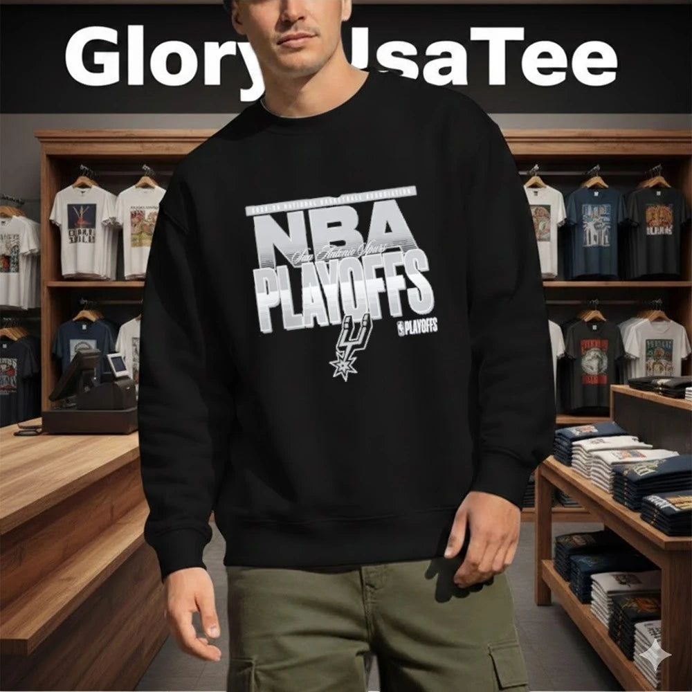 San Antonio Spurs Black 2026 NBA Playoffs T-Shirt