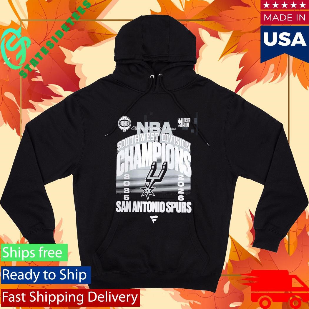 San Antonio Spurs Black 2026 NBA Southwest Division Champions Locker Room T-Shirt