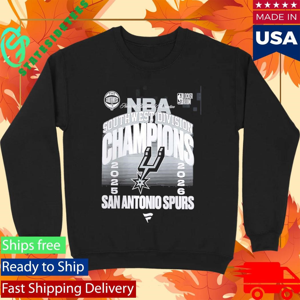 San Antonio Spurs Black 2026 NBA Southwest Division Champions Locker Room T-Shirt