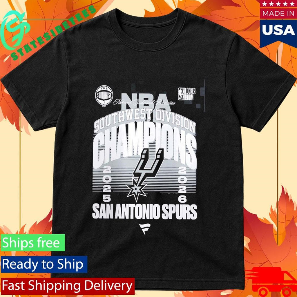 San Antonio Spurs Black 2026 NBA Southwest Division Champions Locker Room T-Shirt