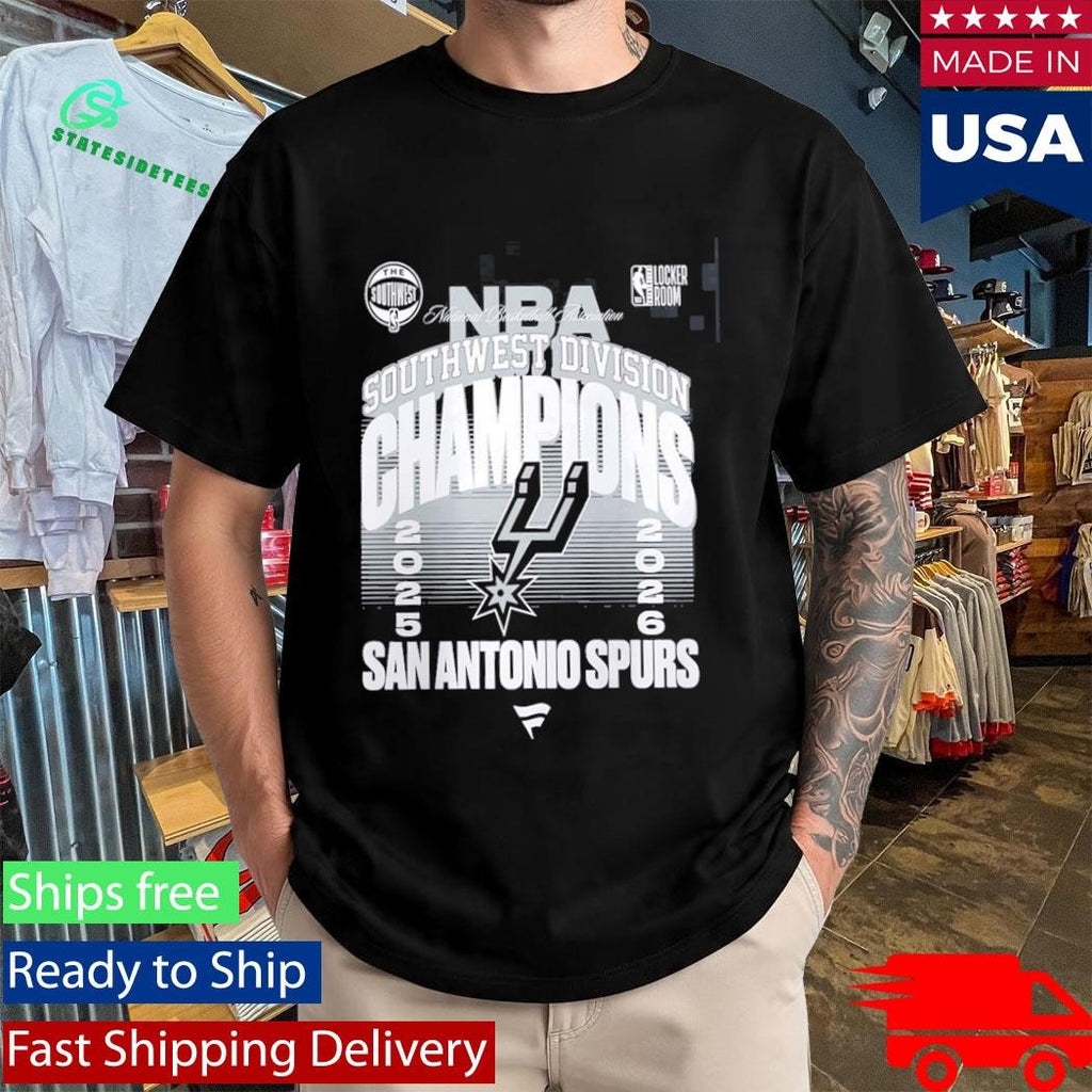 San Antonio Spurs Black 2026 NBA Southwest Division Champions Locker Room T-Shirt