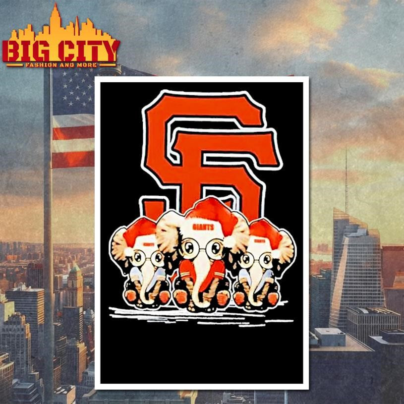 San Francisco Giants X Elephants Santa Hat Merry Christmas Shirt