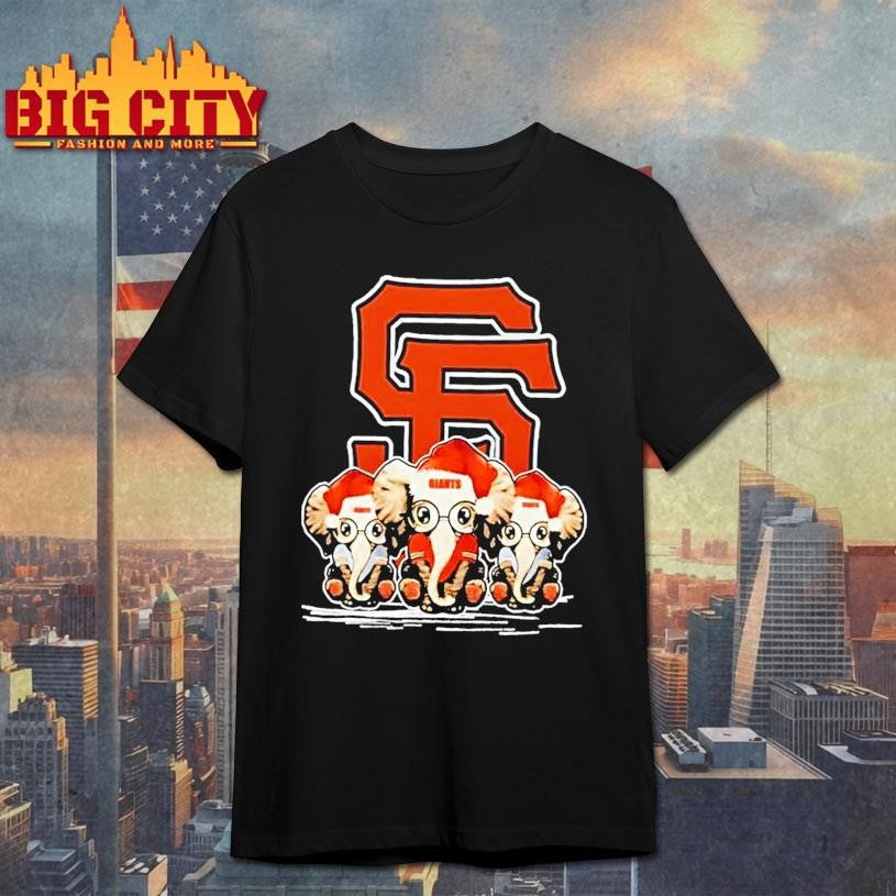 San Francisco Giants X Elephants Santa Hat Merry Christmas Shirt