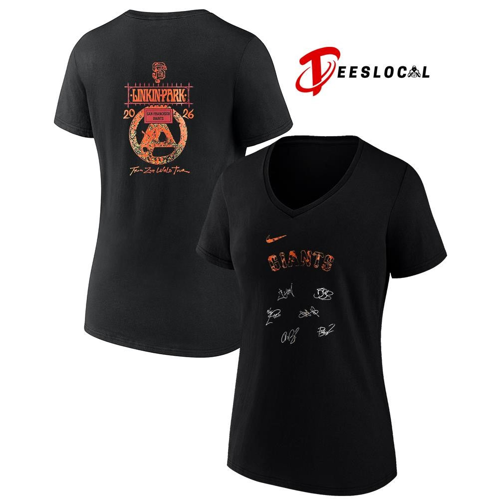 San Francisco Giants x Linkin Park From Zero World tour signatures shirt