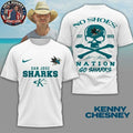 San Jose Sharks X Kenny Chesney No Shoes Nation 2026 Logo Two Sided Graphic T-Shirt