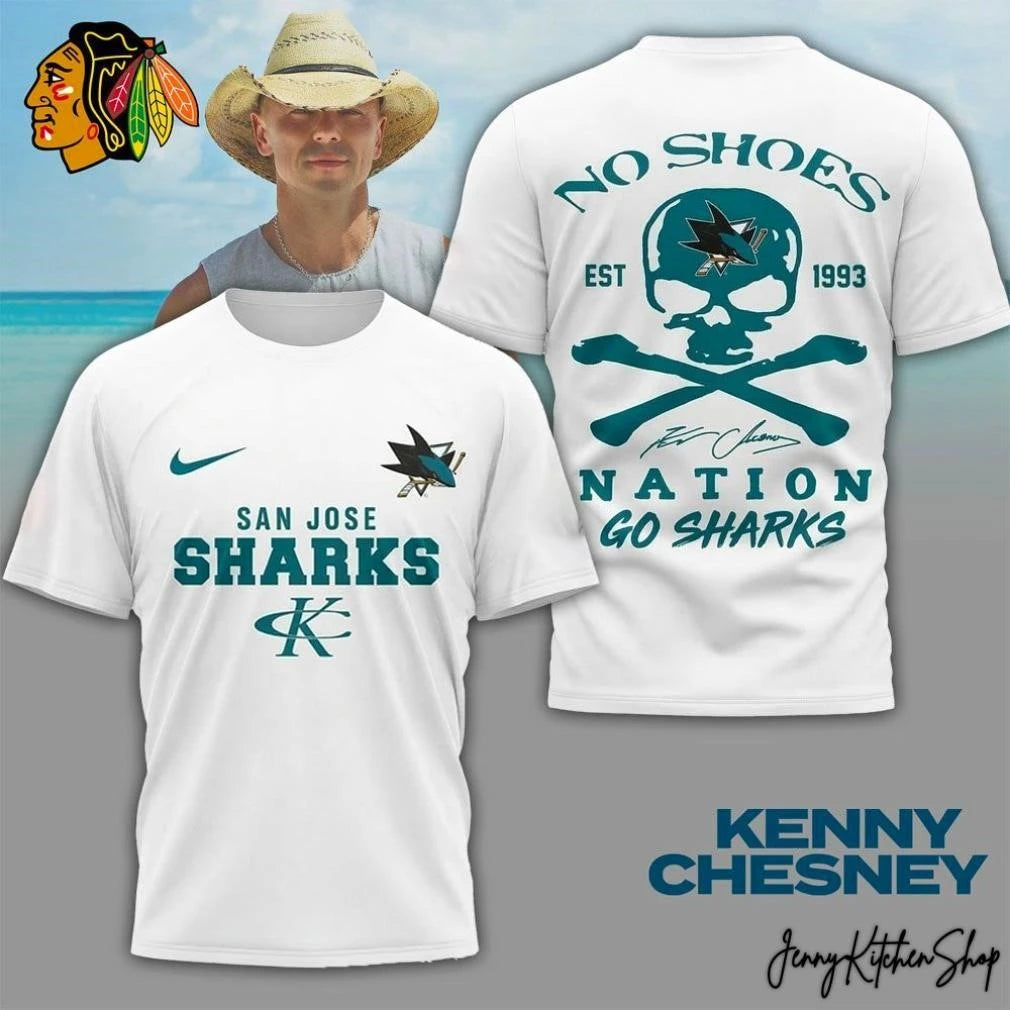 San Jose Sharks x Kenny Chesney No Shoes Nation Shirt
