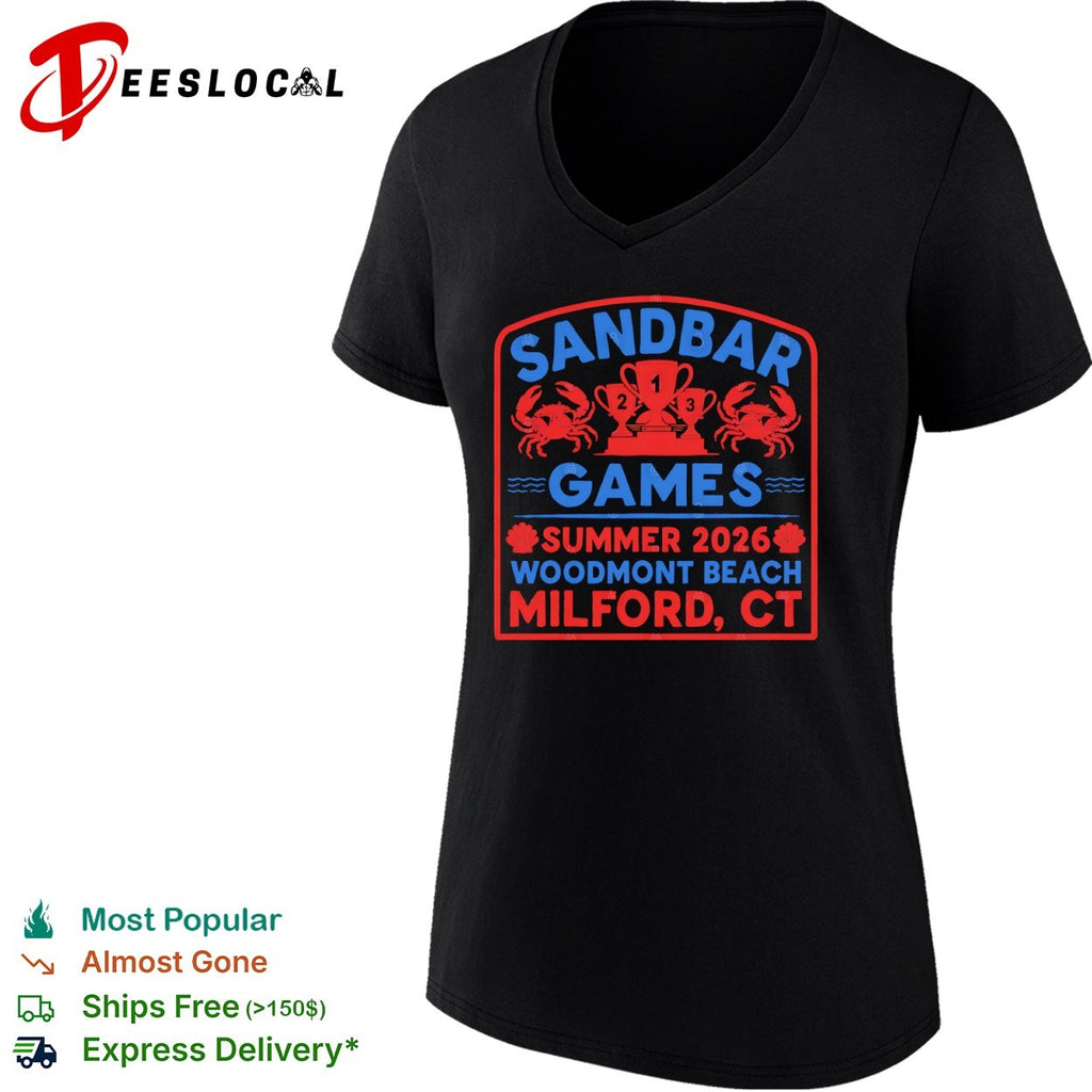 Sandbar Games summer 2026 Woodmont Beach Milford CT crab trophy shirt
