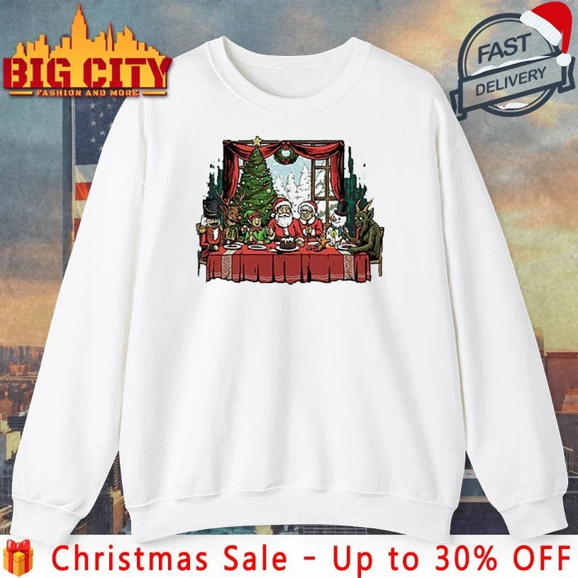Santa Claus christmas mashup last dinner 2025 shirt