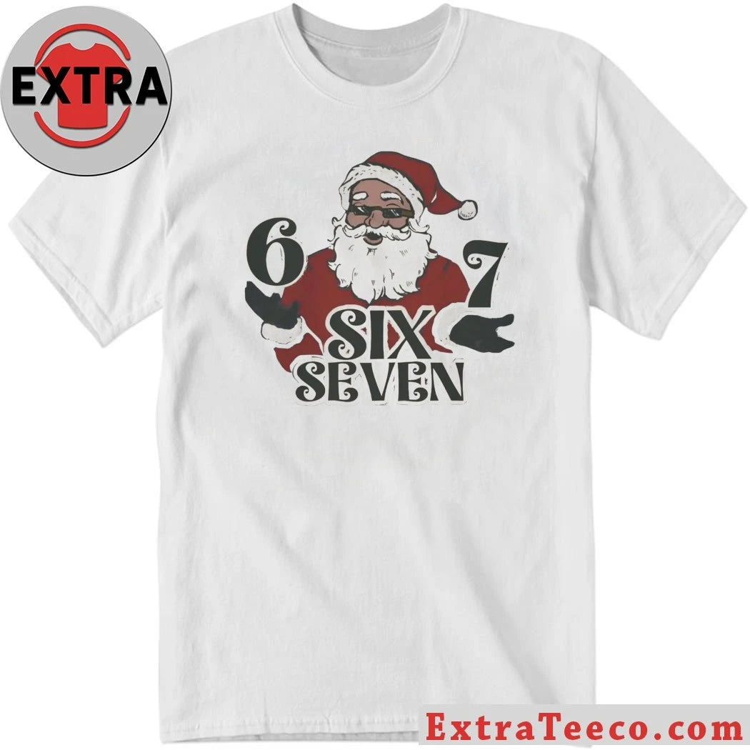 Santa Claus wearing sunglasses 67 Six Seven Christmas Shirt