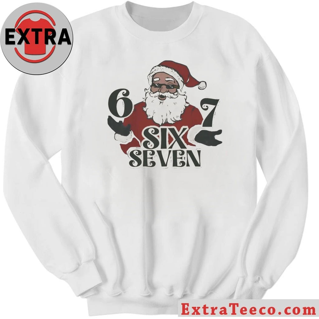 Santa Claus wearing sunglasses 67 Six Seven Christmas Shirt