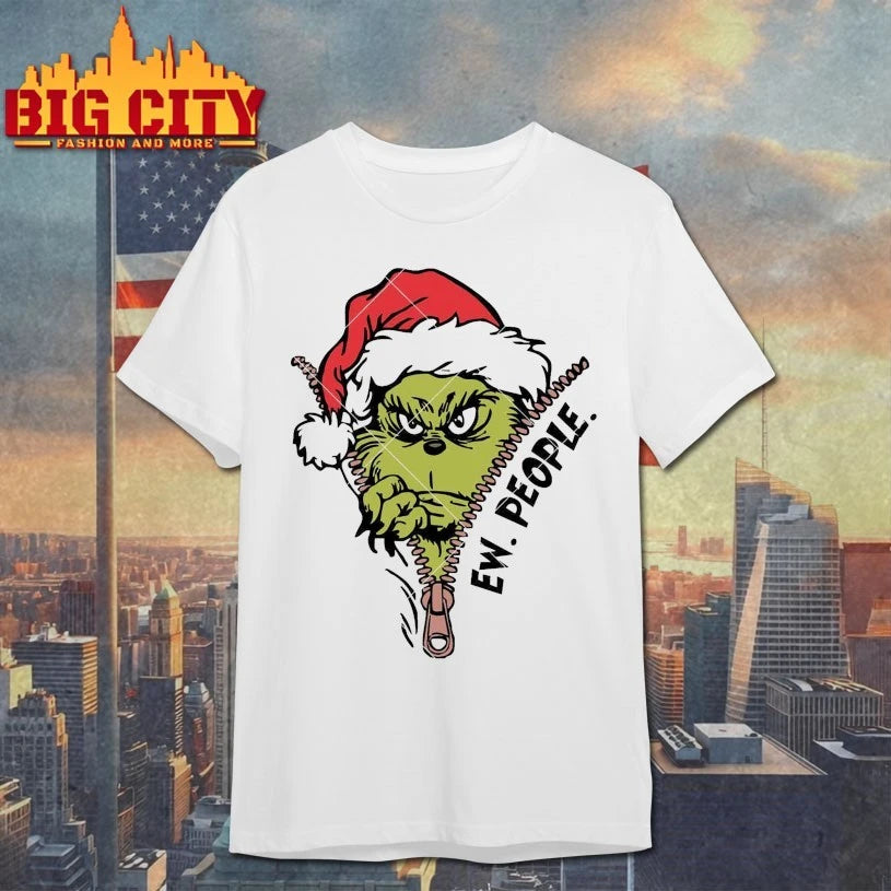 Santa Grinch Ew People zipper shirt