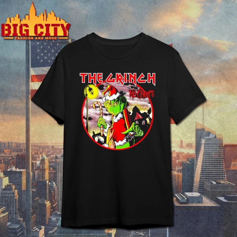 Santa Grinch x Iron Maiden no cheers shirt