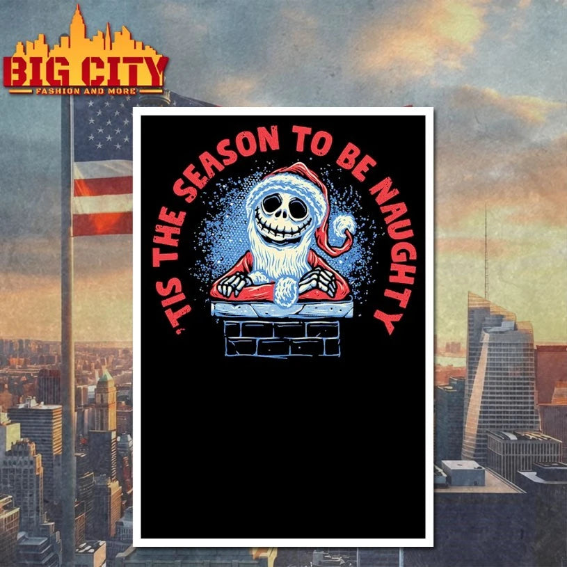 Santa Jack Skellington Tis Season To Be Naughty Christmas 2025 Shirt