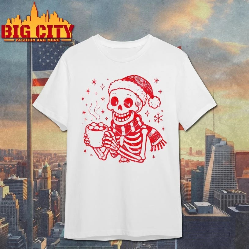 Santa Skeleton Hot Cocoa Christmas 2025 Shirt