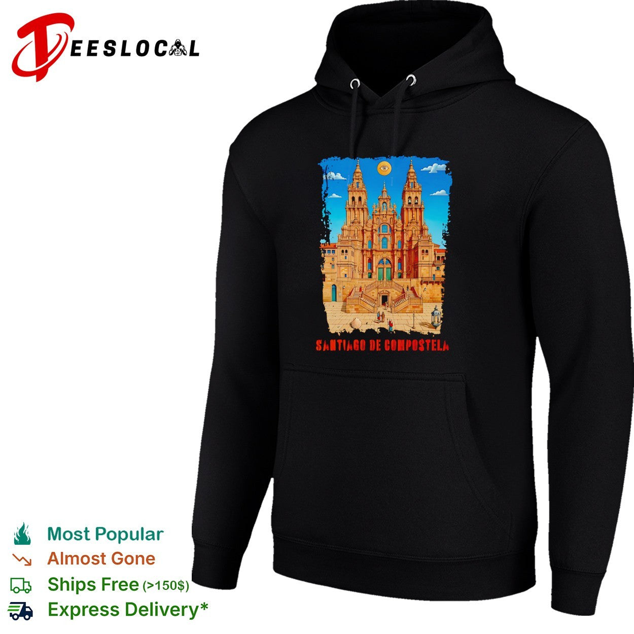 Santiago de Compostela Cathedral Pilgrim Scallop Shell Eye of Providence shirt