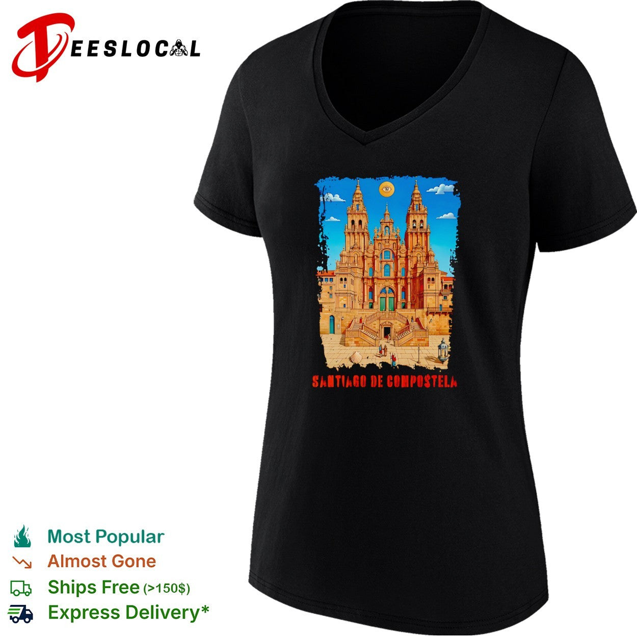 Santiago de Compostela Cathedral Pilgrim Scallop Shell Eye of Providence shirt