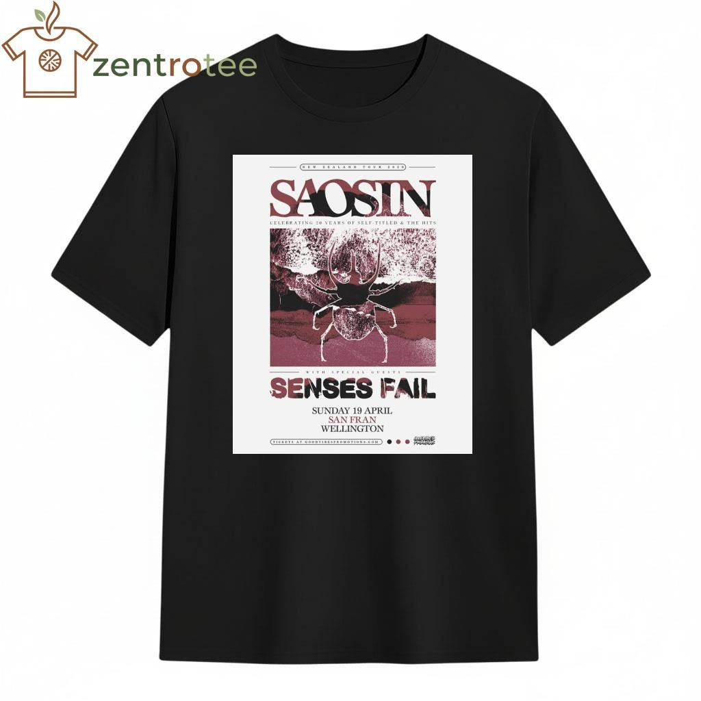 Saosin 2026 New Zealand Tour Poster shirt