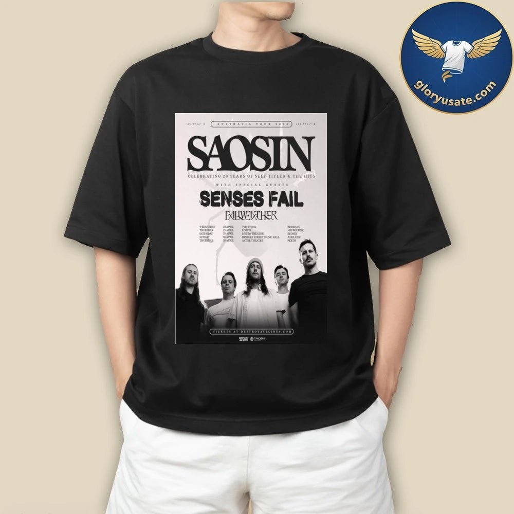 Saosin Tour Australia 2026 Poster Shirt